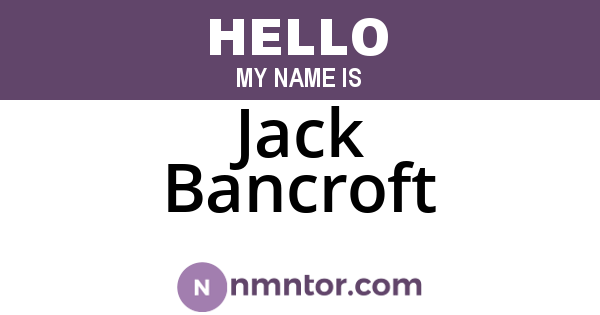 Jack Bancroft