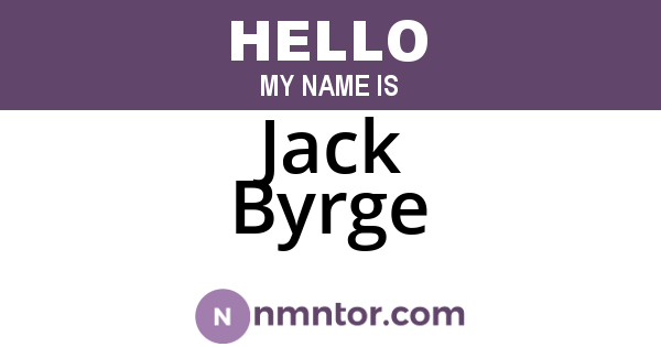 Jack Byrge