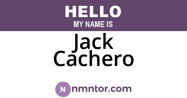 Jack Cachero