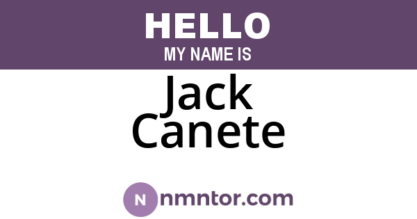 Jack Canete