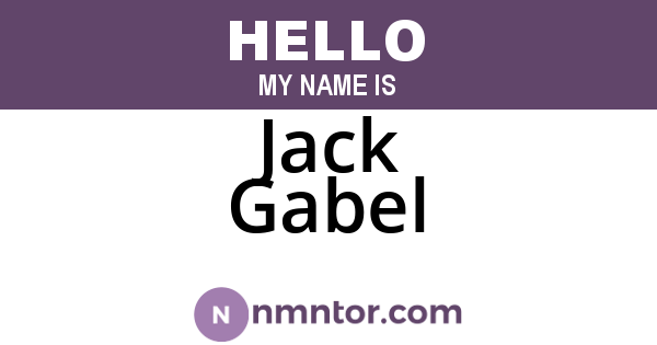 Jack Gabel