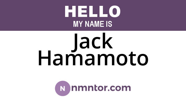 Jack Hamamoto