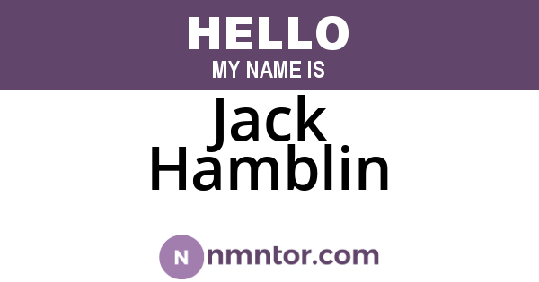 Jack Hamblin
