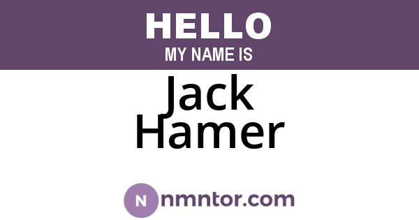 Jack Hamer