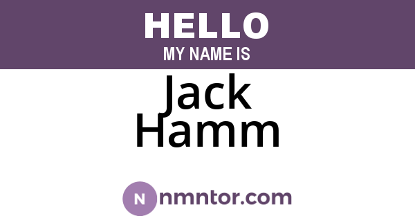 Jack Hamm