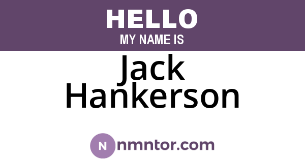 Jack Hankerson