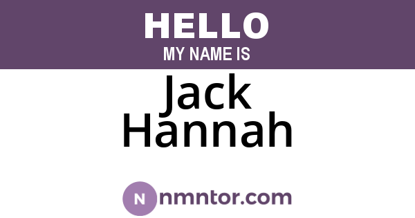 Jack Hannah