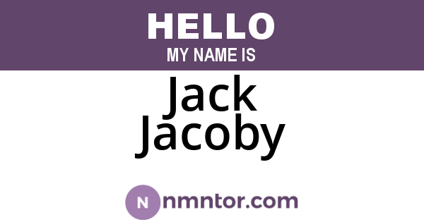 Jack Jacoby