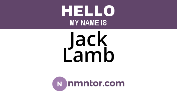 Jack Lamb