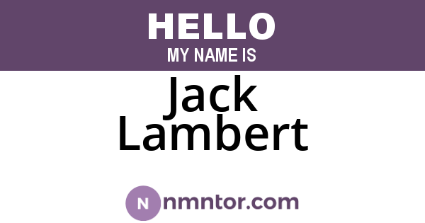 Jack Lambert