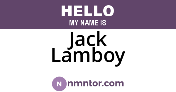 Jack Lamboy