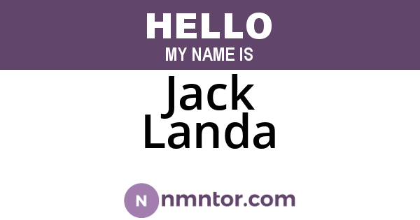 Jack Landa