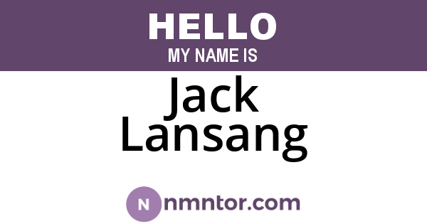 Jack Lansang