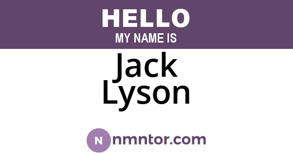 Jack Lyson
