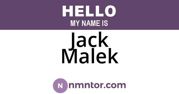Jack Malek
