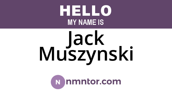 Jack Muszynski
