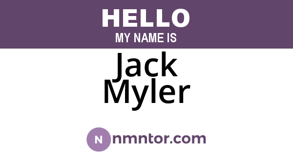 Jack Myler
