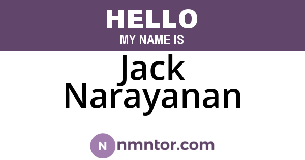 Jack Narayanan