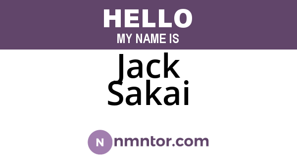 Jack Sakai