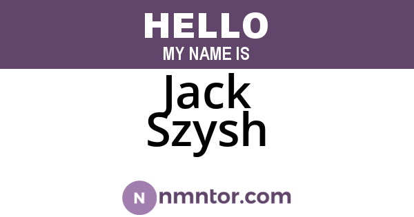 Jack Szysh