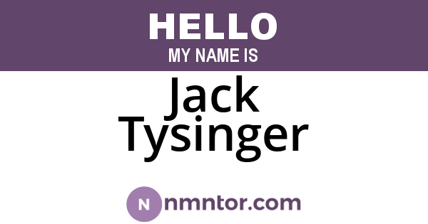 Jack Tysinger