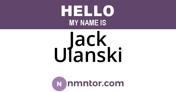 Jack Ulanski