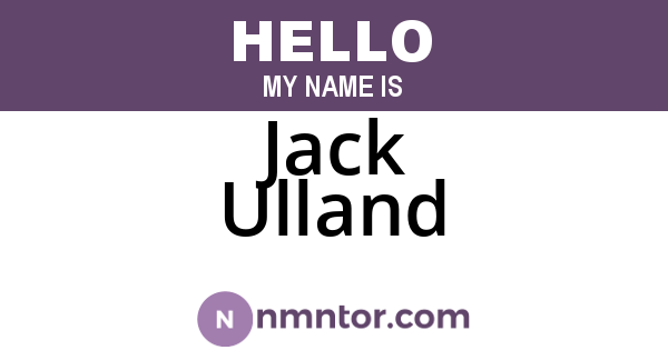 Jack Ulland