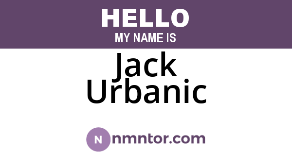 Jack Urbanic