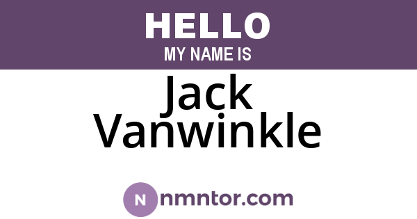 Jack Vanwinkle