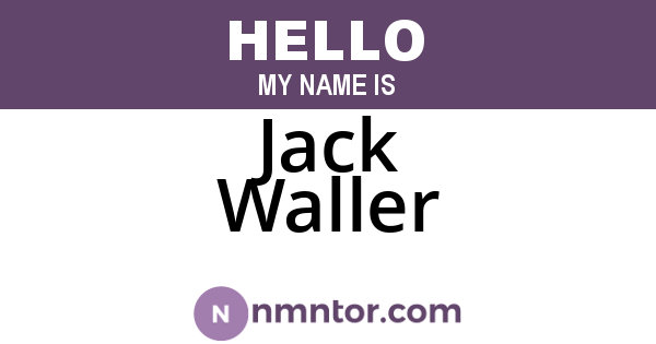 Jack Waller