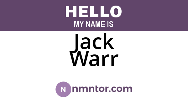 Jack Warr
