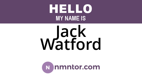 Jack Watford