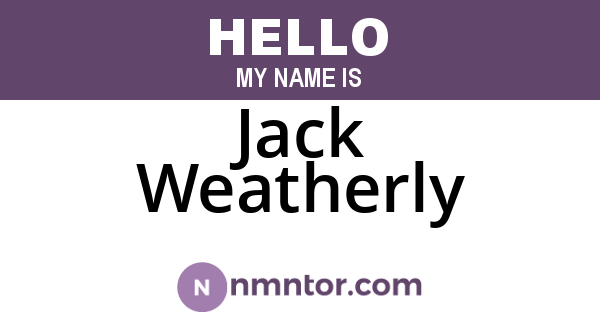Jack Weatherly