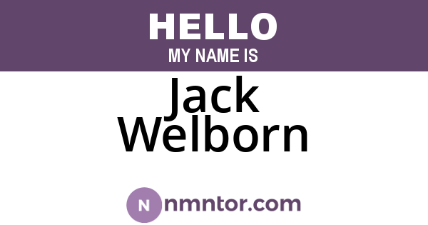 Jack Welborn