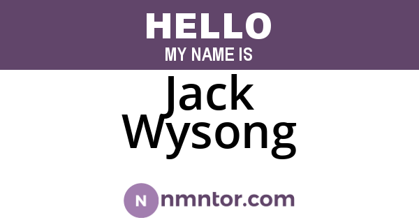 Jack Wysong