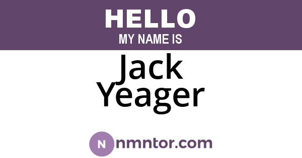 Jack Yeager