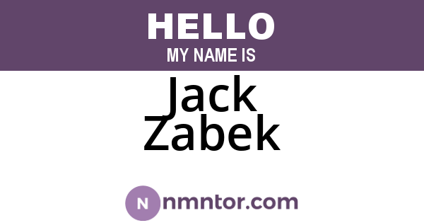 Jack Zabek
