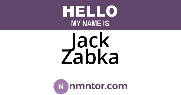 Jack Zabka