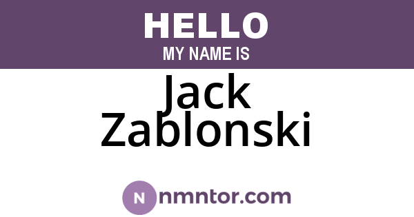 Jack Zablonski