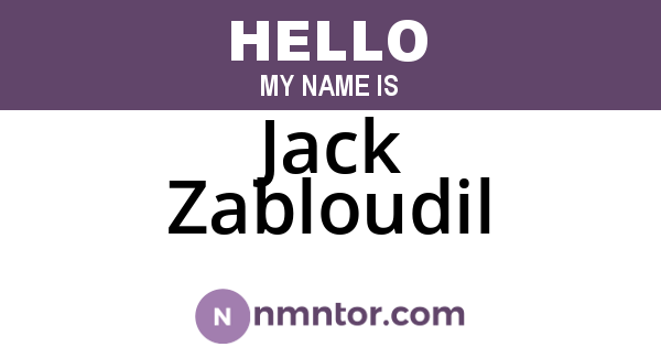 Jack Zabloudil