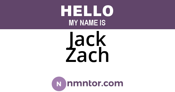 Jack Zach