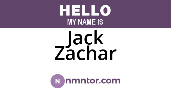 Jack Zachar