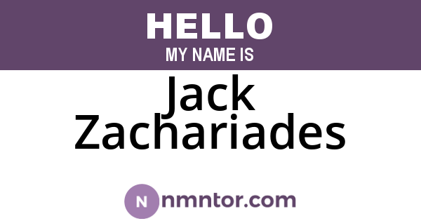 Jack Zachariades