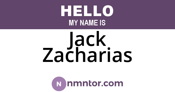 Jack Zacharias