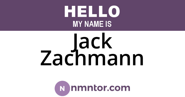 Jack Zachmann