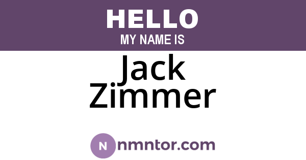 Jack Zimmer