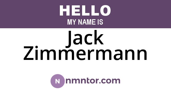 Jack Zimmermann
