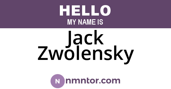 Jack Zwolensky