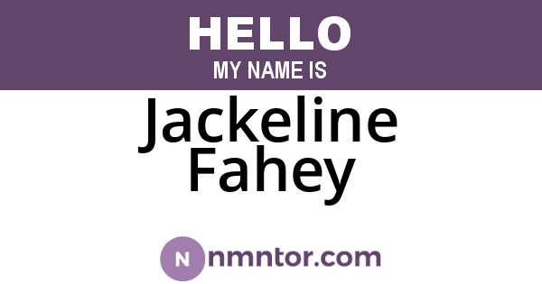 Jackeline Fahey