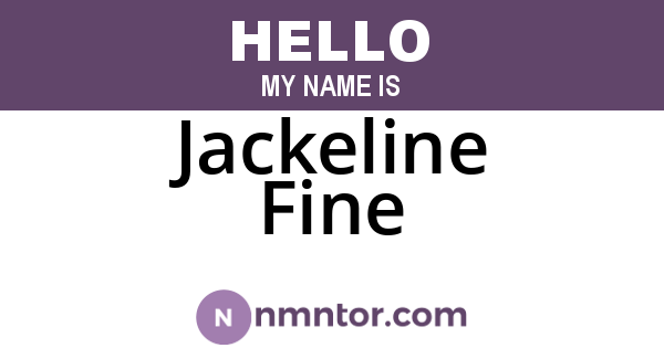 Jackeline Fine